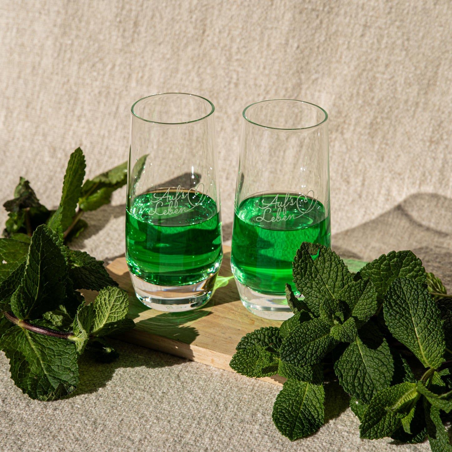 Schnaps-Gläser für "Auf's Leben"-Freunde