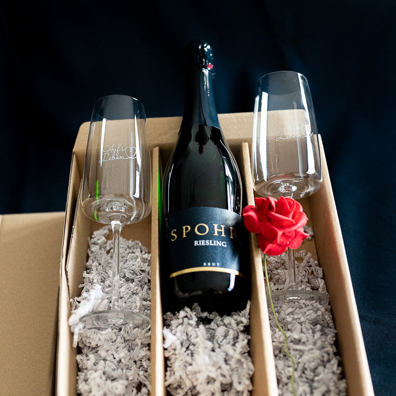 "Auf’s Leben" Geschenkverpackung und eine persönliche Grußkarte